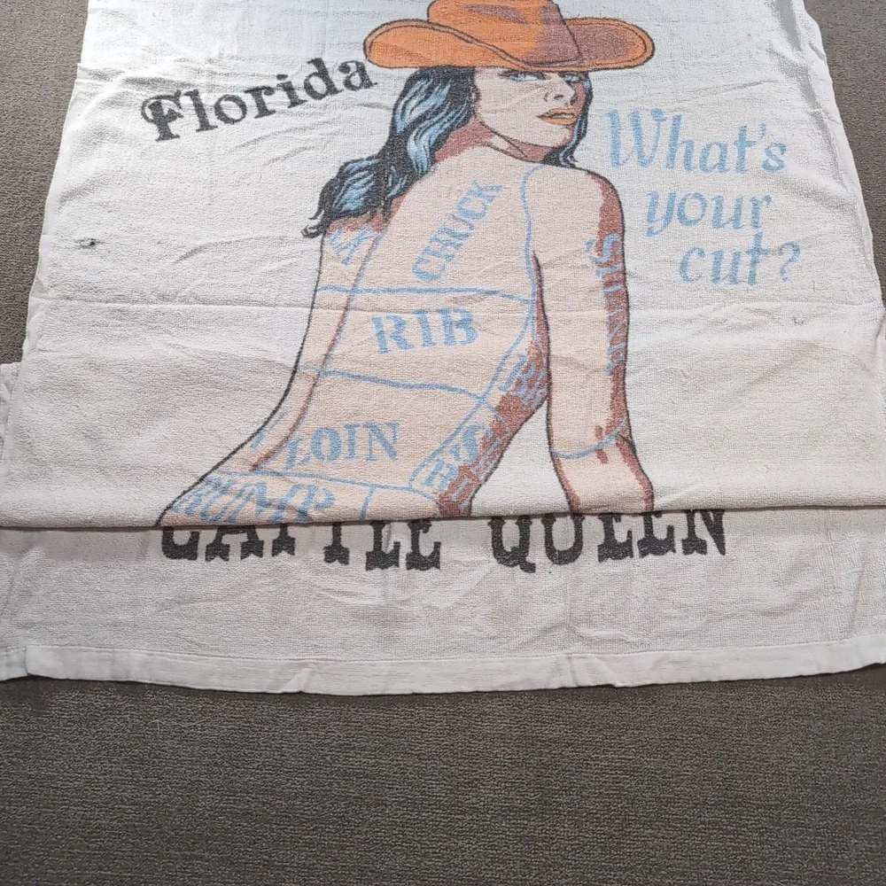1970's Sherry Break‎ Dull Beef Habit Florida Cattle Queen Man Cave Beach Towel